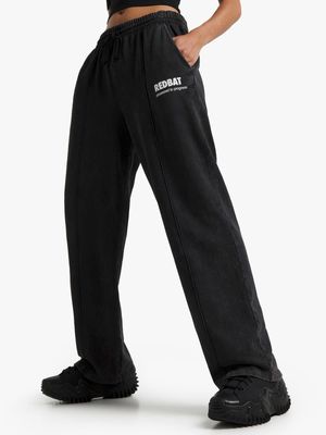 Redbat Women's Black Washed Straight Leg Jogger