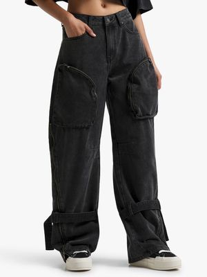 Redbat Women's Black Wash Straight Leg Jeans