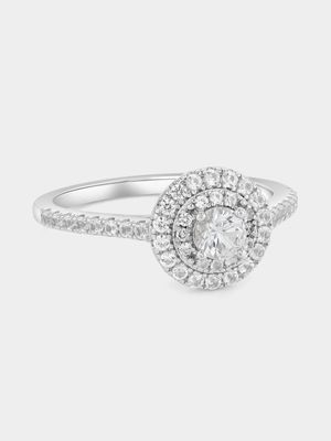 925 Women's  Silver Diamond Halo Ring