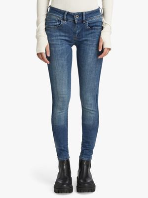 G-Star Women's Lynn Mid Super Skinny Blue Jeans