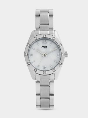 MX Silver Plated Mother Of Pearl Dial Bracelet Watch