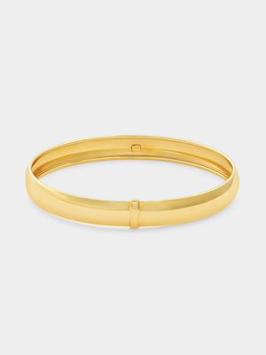 Yellow Gold & Sterling Silver C-Shaped Bangle
