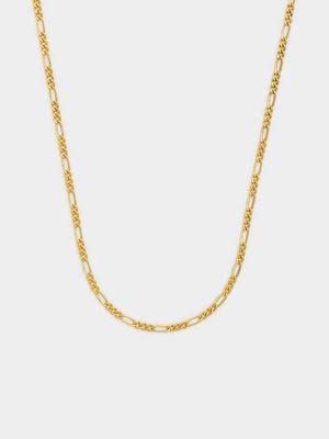 Yellow Gold & Sterling Silver 1+1 Figaro Chain