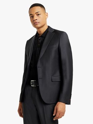 Fabiani Men's Wool Black Suit Jacket