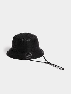 Fabiani Men's Black Monogram Bucket Hat