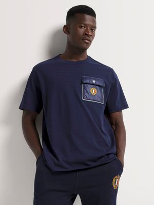 Fabiani Men's Utility Pocket Navy T-Shirt