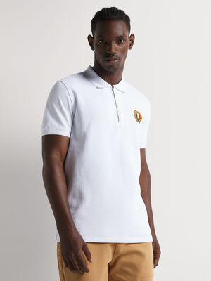 Fabiani Men's Zip Placket White Polo