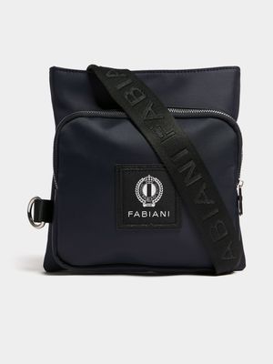 Fabiani Men's Textured Casual Xbody Navy Bag