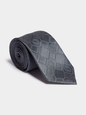Fabiani Men's Monogram Crest Classic Grey Tie
