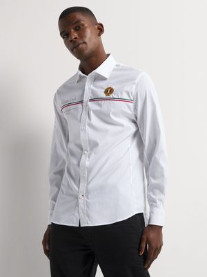 Fabiani Men's Chest Stripe White Shirt