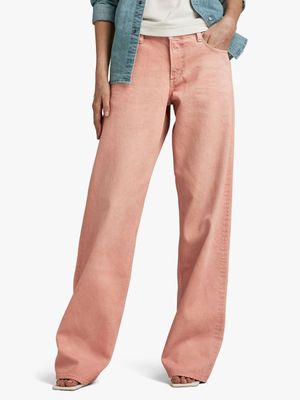 G-Star Women's Judee Low Waist Pink Loose Jeans