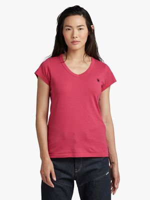 G-Star Women's Blue Eyben Slim Neck Top