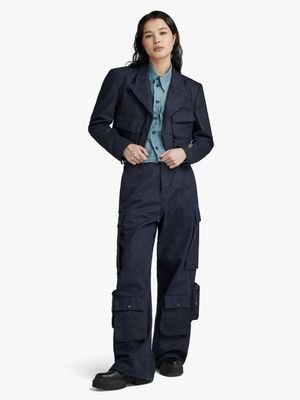 G-Star Women's GSRR Multi Pocket Cropped Denim Blazer