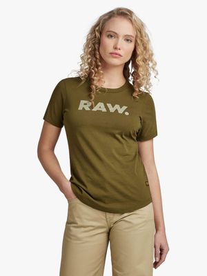 G-Star Women's RAW. Slim Olive T-shirt