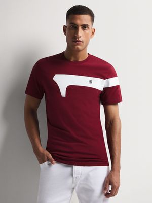 G-Star Mens Graphic Slim Red T-Shirt