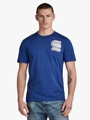 G-Star Men's Shadow Graphic Slim Blue T-Shirt