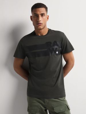 G-Star Mens RAW Stripe Graphic Black T-Shirt