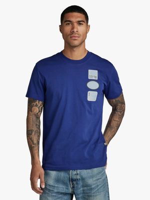 G-Star Men's Multi Badge Blue T-Shirt