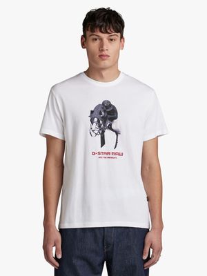 G-Star Men's Cavallo Print White T-Shirt