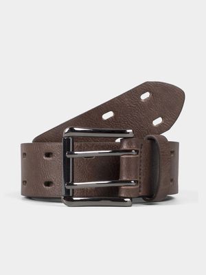 DOUBLE PRONG PUNCH OUT BUCKLE BELT