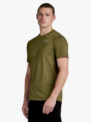 G-Star Men's Back Graphic Slim Green T-Shirt