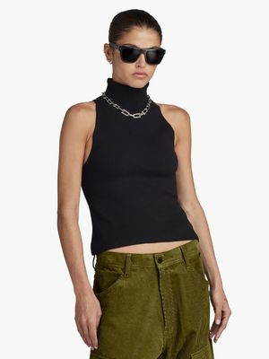 G-Star Women's NY RAW Slim Black Knitted Top