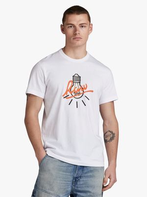 G-Star Men's Light Bule White T-Shirt