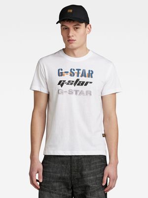 G-Star Men's Triple Logo Graphic White T-Shirt