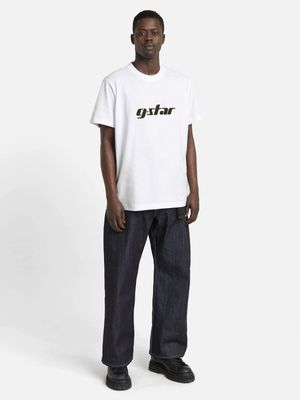 G-Star Men's Cursive Script White T-Shirt