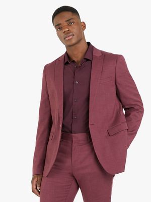 Men's Markham Smart Slim Textured Plum Suit Jacket