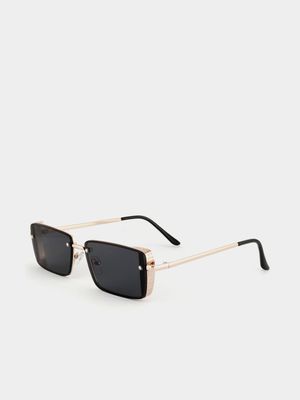 MKM Black Upstyled Rimless Square Sunglasses