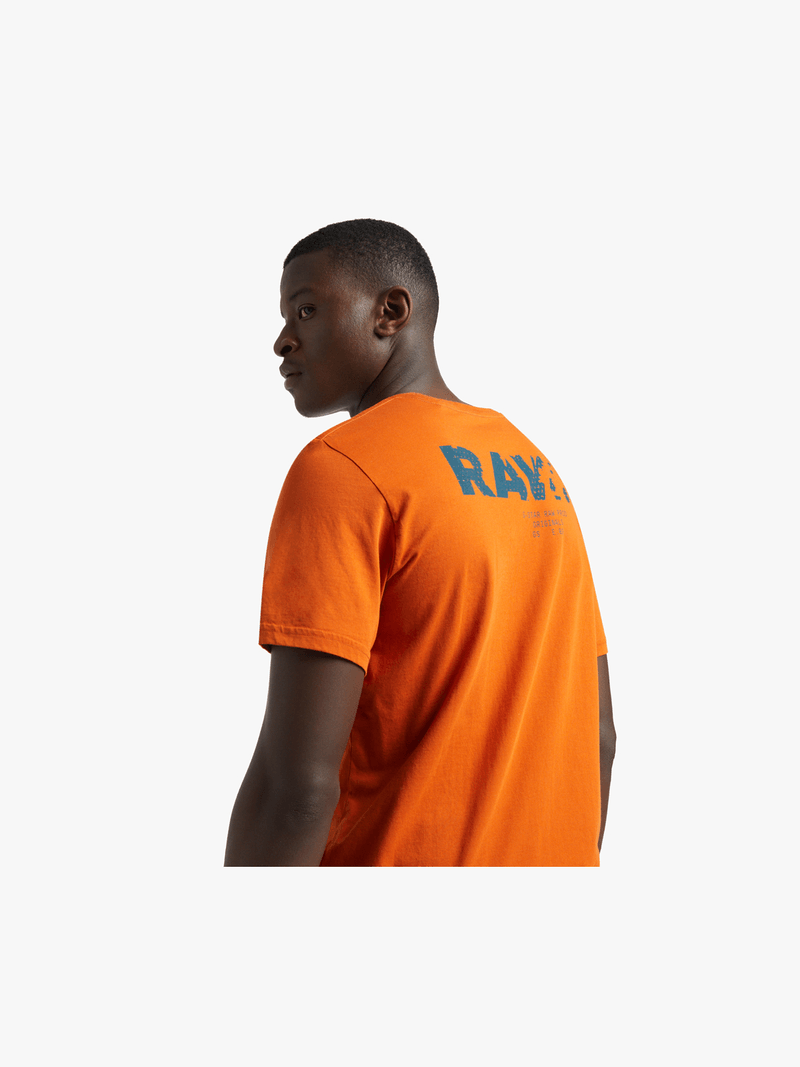 G-Star Men's Faded Raw Back Graphic Orange T-Shirt - Bash.com