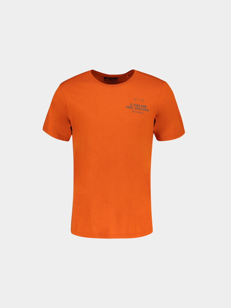 G-Star Men's Faded Raw Back Graphic Orange T-Shirt - Bash.com