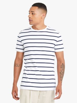 Horizontal Block Stripe T-shirt Navy