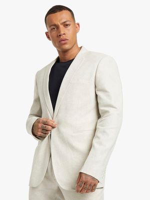 MKM Stone Smart Slim Linen Blend Suit Jacket
