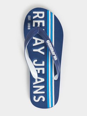 RJ Navy/White ENGINEERED LINE Flip Flops