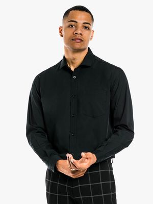 MKM Black Smart Regular Fit Shirt