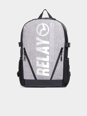 RJ Grey Marl Retro Branding Backpack