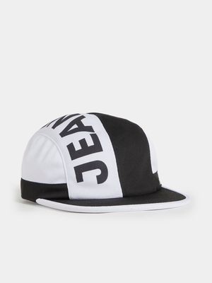 RJ Black/White Sport Colour Bloc Curved Peak Cap