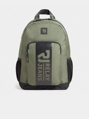 RJ Khaki Centre Branded Backpack