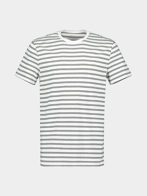 Horizontal Double Striped T-Shirt White/Black