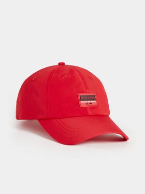 RJ Red Sleek Nylon Rubber Badge Peak Cap