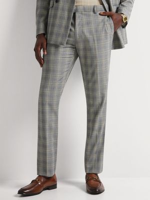 Men's Markham Check Slim Natural Suit Trouser
