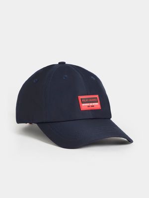 RJ Navy Sleek Nylon Rubber Badge Peak Cap