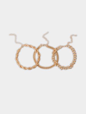 MKM Gold 3 Pack Chunky Multi Chain Classic Set 1