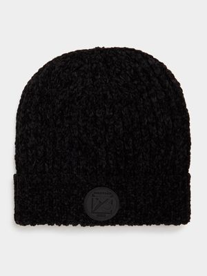 MKM Black Chenille Beanie