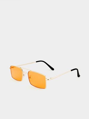 MKM Orange Metal Rectangular Sunglasses