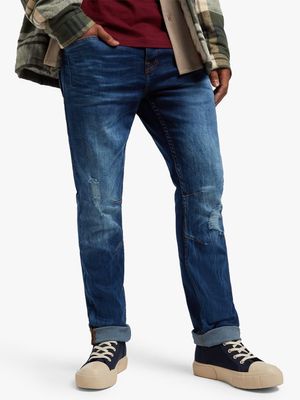 Men's Relay Jeans Skinny Detailed Greaser Wash Medium Blue Jean