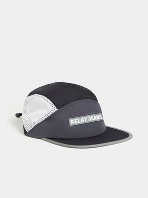 RJ Black/Grey/White Colourblock Flatbill Camper Cap