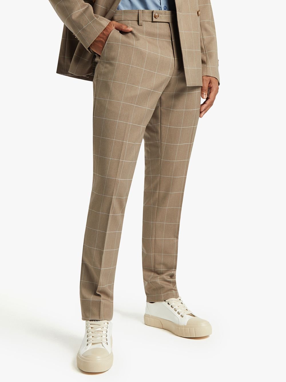 Men's Markham Slim Check Brown Suit Trouser - Bash.com